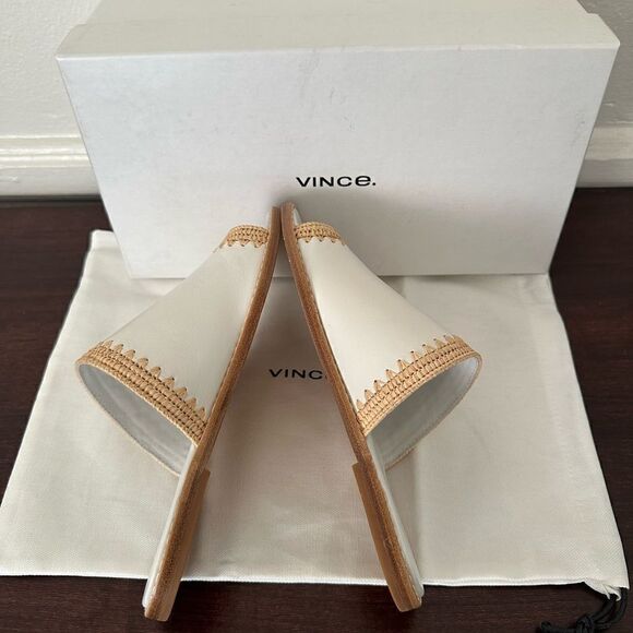 - Vince slide soft top grain all leather open toe slip on lightweight sandals - Picture 9 of 13